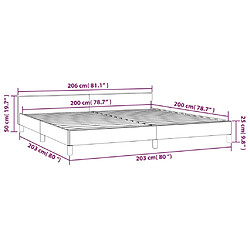 vidaXL Cadre de lit sans matelas marron foncé 200x200 cm tissu pas cher