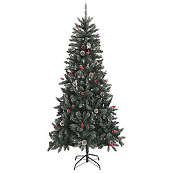 vidaXL Sapin de Noël artificiel avec support Vert 240 cm PVC