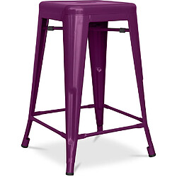 ICONIK INTERIOR Tabouret Stylix Métal Mat - 60cm Violet 