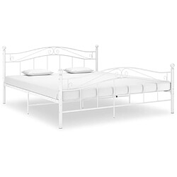 vidaXL Cadre de lit sans matelas blanc métal 160x200 cm