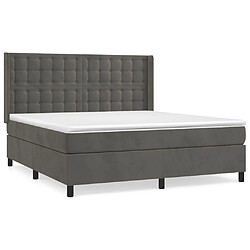 Maison Chic Lit Adulte - Lit simple Lit à sommier tapissier et matelas moelleux - Meuble de Chambre - Gris foncé 160x200cm Velours -MN88687