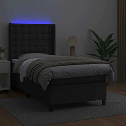 Avis Sommier à lattes et matelas LED,Cadre à lattes de lit pour Adulte Noir 90x190 cm Similicuir -MN39917