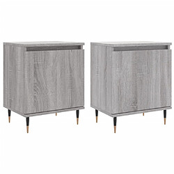 vidaXL Tables de chevet 2 pcs sonoma gris 40x30x50cm bois d'ingénierie