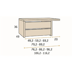 Avis Inside 75 Option 18 pour intérieur d'armoire 96,2 cm niche asymétrique hauteur 220 cm