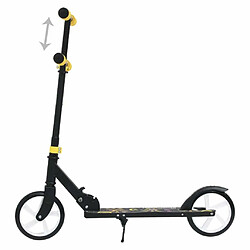 Avis vidaXL Trottinette à 2 roues avec guidon réglable jaune