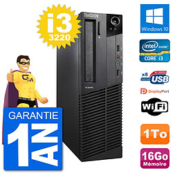 PC Lenovo M92p SFF Intel i3-3220 RAM 16Go Disque Dur 1To Windows 10 Wifi · Occasion 