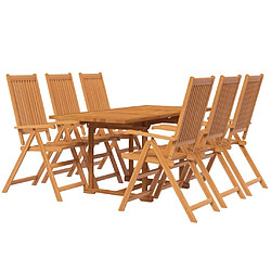 Avis Maison Chic Ensemble de salle à manger de jardin 7 pcs,Table et chaises d'extérieur Bois d'acacia massif -GKD558340