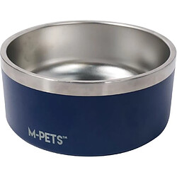 M-Pets Gamelle - M PETS - ESKIMO - Double paroi 2 L - Bleu - Acier inoxydable, antidérapant, inodore, antirouille, lavable