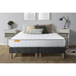 Septnuits Ensemble Memo 180 x 200 cm Matelas Mémoire de forme 180x200 + double sommiers gris 90x200 Memo