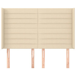 Avis Maison Chic Tête de lit scandinave avec oreilles,meuble de chambre Crème 147x16x118/128 cm Tissu -MN95338