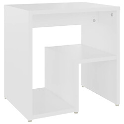 Maison Chic Table de chevet,Table de nuit,Table d'appoint pour salon Blanc 40x30x40 cm Aggloméré -MN98456