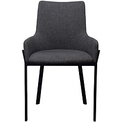 vidaXL Chaises à manger lot de 2 gris foncé tissu