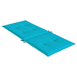 Acheter vidaXL Coussins de chaise à dossier haut lot de 2 turquoise tissu