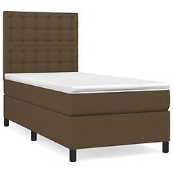 vidaXL Sommier à lattes de lit avec matelas Marron foncé 100x200 cm