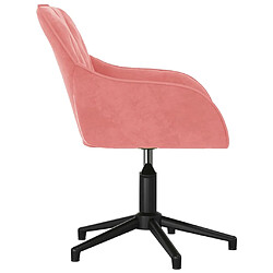 Acheter vidaXL Chaises pivotantes à manger lot de 2 Rose Velours