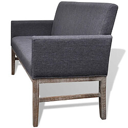 Acheter vidaXL Banc avec coussin rembourré tissu hévéa gris foncé