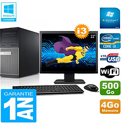 PC Tour DELL 9020 Core I3-4130 Ram 4Go Disque 500 Go Wifi W7 Ecran 22" · Occasion 