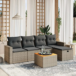 Maison Chic Ensemble Tables et chaises d'extérieur 6pcs avec coussins,Salon de jardin gris résine tressée -GKD241632