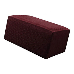 Pouf De Rangement Tabouret Couverture Tabouret Stretch Grille Housse Vin Rouge pas cher