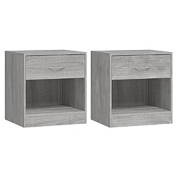 vidaXL Tables de chevet 2 pcs avec tiroir Sonoma gris