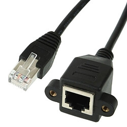 Wewoo RJ45 Femelle à Mâle Chat Réseau Extension Câble Panneau Serrure À Vis, Longueur: 1.5m