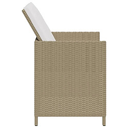 Maison Chic Lot de 4 Chaises de jardin,Fauteuil d'extérieur avec coussins Résine tressée Beige -MN64093 pas cher