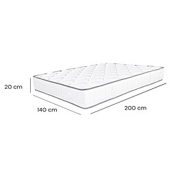 Visiodirect Matelas réversible ROMA , 140x200 cm, en mousse Memosoft100 à mémoire de forme et indépendance du couchage