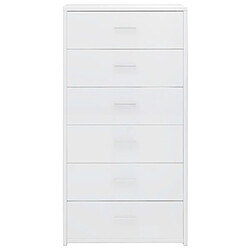 Avis vidaXL Buffet avec 6 tiroirs Blanc brillant 50x34x96cm Bois ingénierie