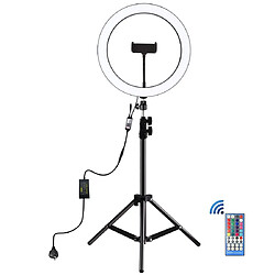 Wewoo Support de trépied 1,1 m + anneau LED dimmable 12 pouces RVB Vlogging Selfie Photographie Lumières vidéo en direct Kits de diffusion avec rotule de de chaussure froide et pince de téléphone prise AU