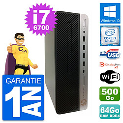 PC HP ProDesk 600 G3 SFF Intel i7-6700 RAM 64Go Disque Dur 500Go Windows 10 Wifi - Occasion