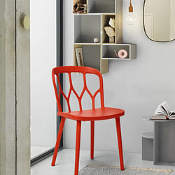 Ahd Amazing Home Design Chaises en polypropylène au design moderne pour bar, cuisine et jardin Flow, Couleur: Rouge