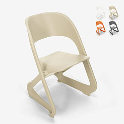 Ahd Amazing Home Design Chaise en plastique design empilable pour bars, fêtes et événements publics Nest, Couleur: Beige