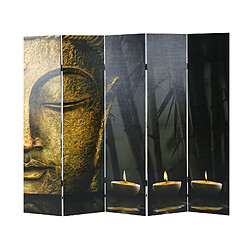 Avis Mendler Paravent / cloison de séparation, 5 pans ~ motif Bouddha 180x200cm