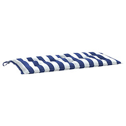 Maison Chic Coussin Confort | pouf | Coussin de banc de jardin rayures bleues et blanches 100x50x7cm -GKD59209