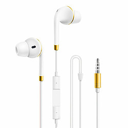 Casque Filaire Basse Intra-Auriculaire Sport Musique Gaming Headset Écouteurs Pour Iphone Oppo Xiaomi Vivo Universal White 