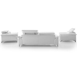 Acheter La Maison Du Canapé Fauteuil Design en cuir MILAN Blanc