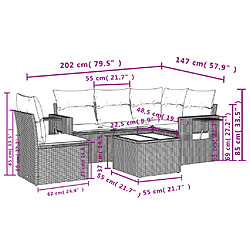 Avis vidaXL Salon de jardin avec coussins 6 pcs beige résine tressée