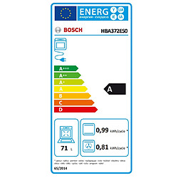 Four intégrable multifonction 71l 60cm pyrolyse inox - HBA372ES0 - BOSCH