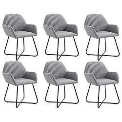 vidaXL Chaises à manger lot de 6 gris clair tissu