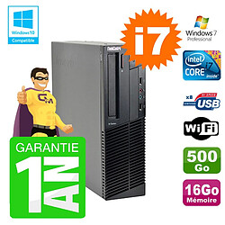 PC Lenovo M91p SFF Intel I7-2600 16Go Disque 500Go Graveur Wifi W7 - Occasion