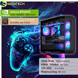 Sedatech PC Gamer • AMD Ryzen 7 7700X • RTX4070 • 32Go DDR5 • 2To SSD M.2 • sans OS