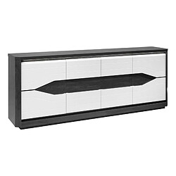 Modern Living Buffet 4P L.220 MATERA Blanc/imitation chêne gris