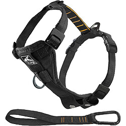 Kurgo Harnais intelligent Tru-Fit pour chien, Harnais de marche ou voiture pour animal de compagnie, Anneau en D avant (entraînement sans traction), attache de ceinture de sécurité pour chien, L 