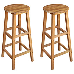 vidaXL Tabourets de bar lot de 2 bois d'acacia massif