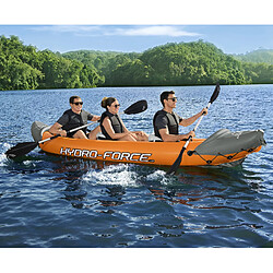 Kayak Gonflable pour 3 Personnes Bestway Hydro Force Rapid 381x100x44 cm 2 Pagaies en Aluminium et Pompe à Main Incluse