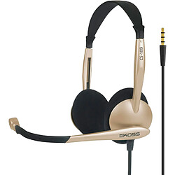 Casque d'Écoute Filaire avec Microphone Anti-bruit pour Bureau Vidéoconférence, , Beige, KOSS, CS100i