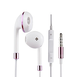 Wewoo Écouteurs Violet pour iPhone, Galaxy, Huawei, Xiaomi, LG, HTC et autres smartphone intra-auriculaires Body 3,5 mm avec contrôle de ligne ampli Mic, 