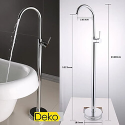 iDeko® Robinet de baignoire ilot sur Pied salle de bain douche verticale sans Douchette Chrome