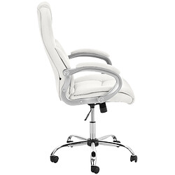 Decoshop26 Fauteuil de bureau ergonomique est confortable en PVC blanc et métal chromé 10_0002378