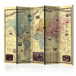 Paris Prix Paravent 5 Volets Nouvelle Carte du Monde 172x225cm 